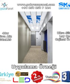 30x120 Gökyüzü Panel Sıva Altı Slim Uygulama Örneği