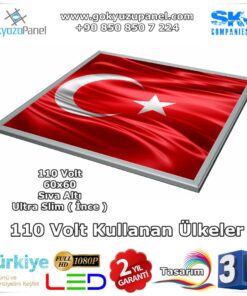 110 Volt 60x60 Gökyüzü Panel Sıva Altı Slim