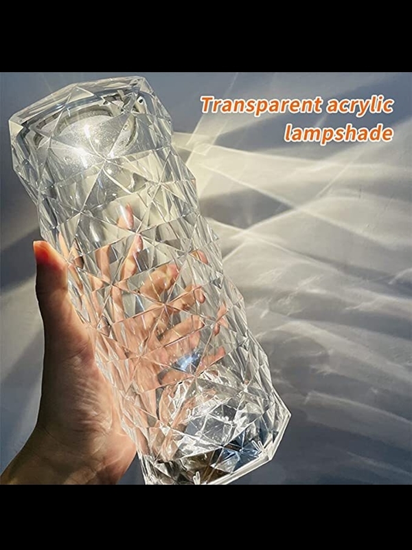 Kristal Elmas Masa Lambası Dokunma Kontrollü Başucu Lambaları Gece Lambası 3 Işık Renk Parlaklık Ayarlanabilir USB Şarj Edilebilir Yatak Odası için - Görsel 7