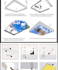 Alternative view of Banyo avize modelleri, 60x60 led avize, 54watt led tavan lambası, damla model avize,