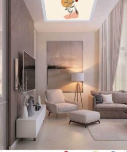 Alternative view of Pastel Güneş Desenli Yatak Odası Avize, 60x60-54w, ebeveyn odası aydınlatma, yatak odası avize modelleri,yatak odası Ferah avize