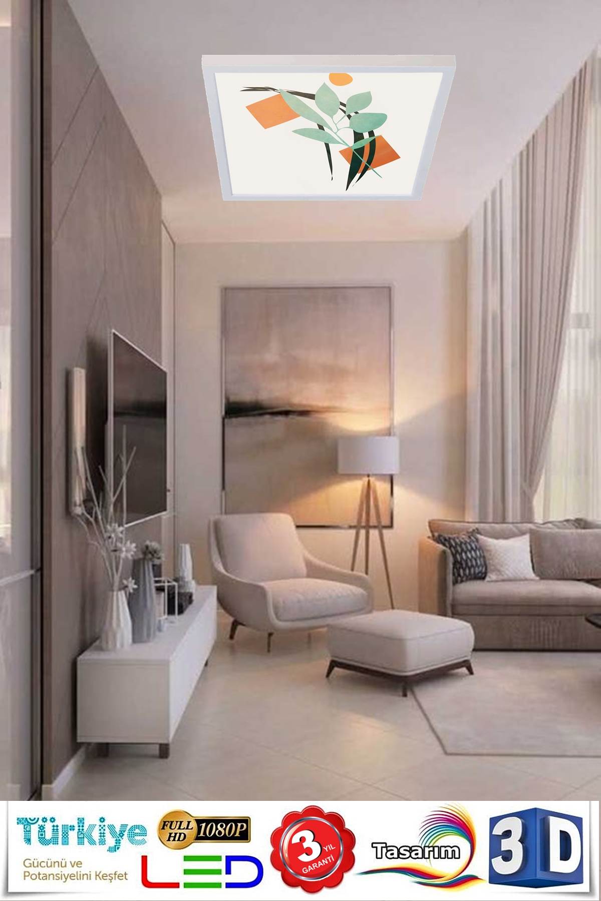 Güzel Desenli Yatak Odası Avize, 60x60-54w, ebeveyn odası aydınlatma, yatak odası avize modelleri,yatak odası Ferah avize - Görsel 3