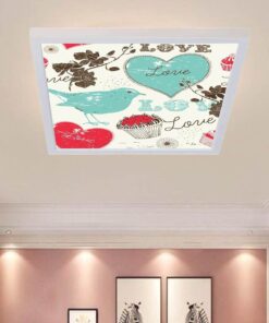 Kalp Kuş Avize, 60cmx60cm, 54 watt,led,en şık genç odası avize modelleri, kalp kuş odası lamba