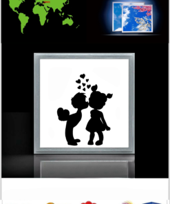 Çocuk Öpücük 60x60 Çocuk odası avize modelleri, 54wat led, tavana model avize,çocuklar için çocuk öpücük desenli kare avize