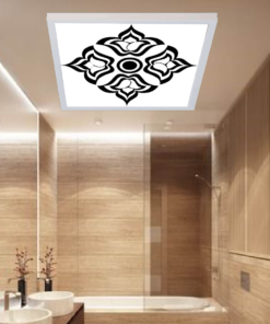 Siyah Gül Kalkan Desenli Banyo Avize, 60x60-54w, Banyo aydınlatma, yatak odası avize modelleri, wc Ferah avize