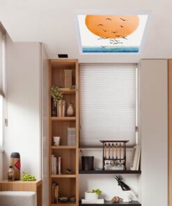 Deniz Martılar Desenli Yatak Odası Avize, 60x60-54w, ebeveyn odası aydınlatma, yatak odası avize modelleri,yatak odası Ferah avize