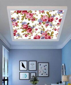 Rose Desenli Yatak Odası Avize, 60x60-54w, ebeveyn odası aydınlatma, yatak odası avize modelleri,yatak odası Ferah avize