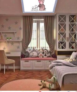 Alternative view of Yavru Fil Desenli 60x60 Çocuk odası avize modelleri, 54wat led, tavana model avize,çocuklar için Yavru Fil desenli kare avize