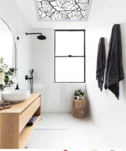 Alternative view of Çizgisel Güller Desenli Banyo Avize, 60x60-54w, Banyo aydınlatma, yatak odası avize modelleri, wc Ferah avize