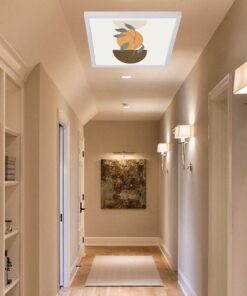 Pastel Yaprak Desenli Yatak Odası Avize, 60x60-54w, ebeveyn odası aydınlatma, yatak odası avize modelleri,yatak odası Ferah avize