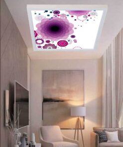 Mor Desenli, 60cmx60cm, 54 watt,led,en şık oturma odası avize modelleri, mor desenli oturma odası lamba