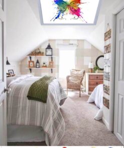 Alternative view of Sulu Boya Kelebek Banyo avize modelleri, 60x60 led avize, 54watt led tavan lambası, sulu boya kelebek model avize,