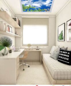 Alternative view of Bulutlu Gökyüzü Ofis aydınlatma led avize, 60x60 sıva üstü led, desenli led avize, 54watt büyük boy led avize, resimli led avize