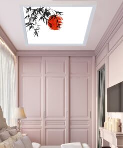 Kırmızı Ay , 60cmx60cm, 54 watt,led,en şık genç odası avize modelleri, kırmızı ay genç odası lamba