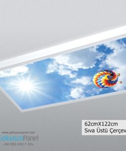 60x120 Gökyüzü Panel Avize, 106watt Led, Sıva Üstü, Kolay Montaj Led Panel, Uçan Balon Avize