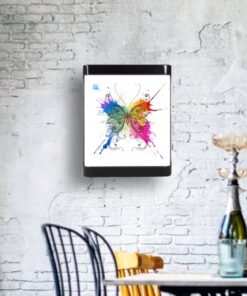 Cafe Led Aplik, Retro Duvar Led Aplik, Sulu Boya Kelebek 24 Watt, Aplik