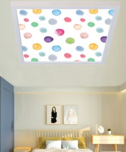 Sulu Boya Desenli Yatak Odası Avize, 60x60-54w, ebeveyn odası aydınlatma, yatak odası avize modelleri,yatak odası Ferah avize