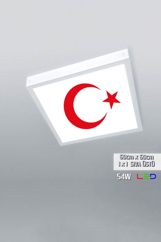 Bayrak 60x60 avize modelleri, 54wat led, tavana model avize