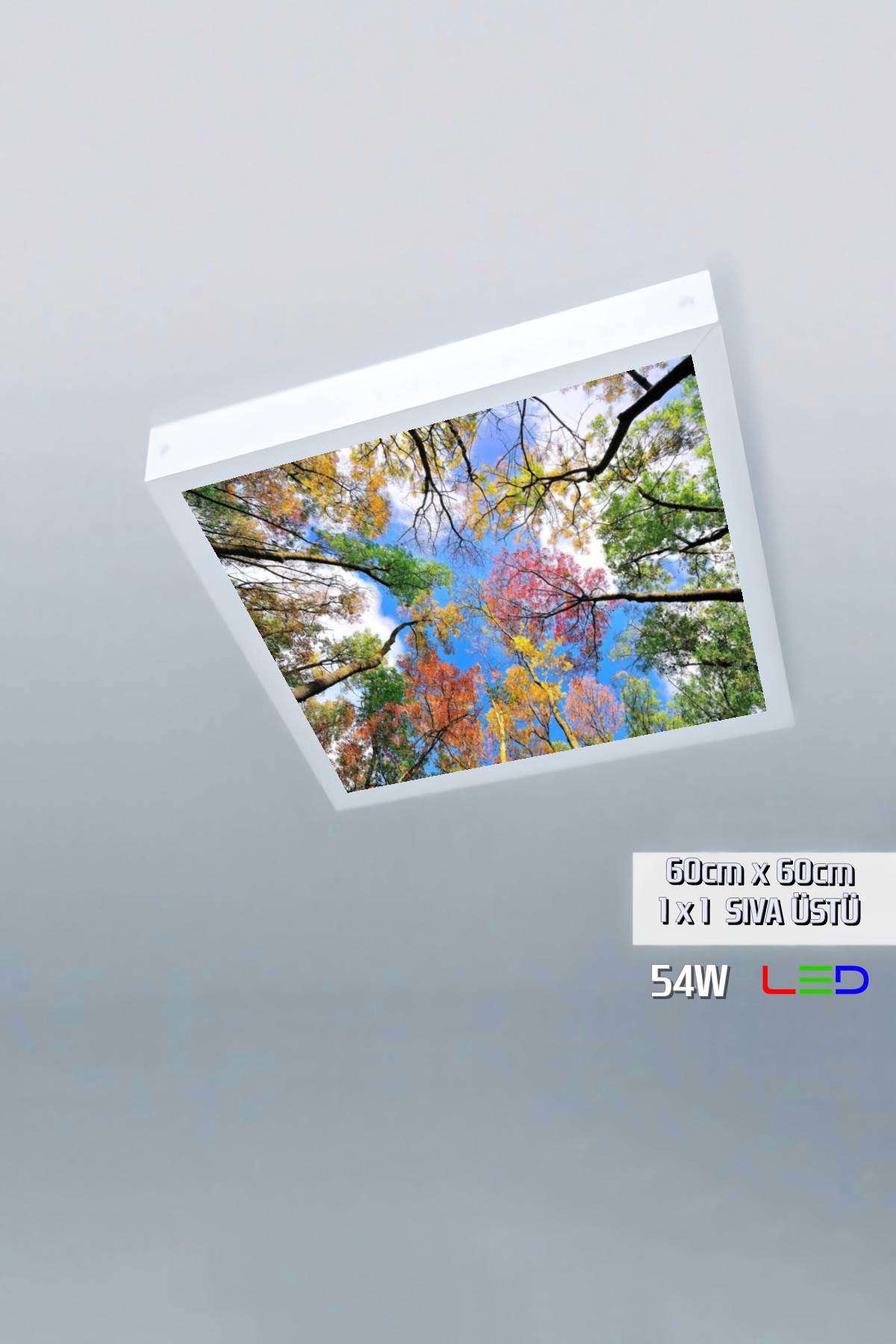 Renkli Ağaçlar 60x60 avize modelleri, 54wat led, tavana model avize,yatak odası avize