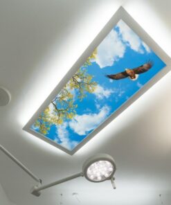 Kartal 75x135 Gökyüzü Panel, Diş Ünit Üzeri Aydınlatma, Kumandalı, Işık bantlı, 106watt-Muayenehane Lambası, Kartal Led Lamba, 4 Farklı Ahşap Çerçeve Rengi