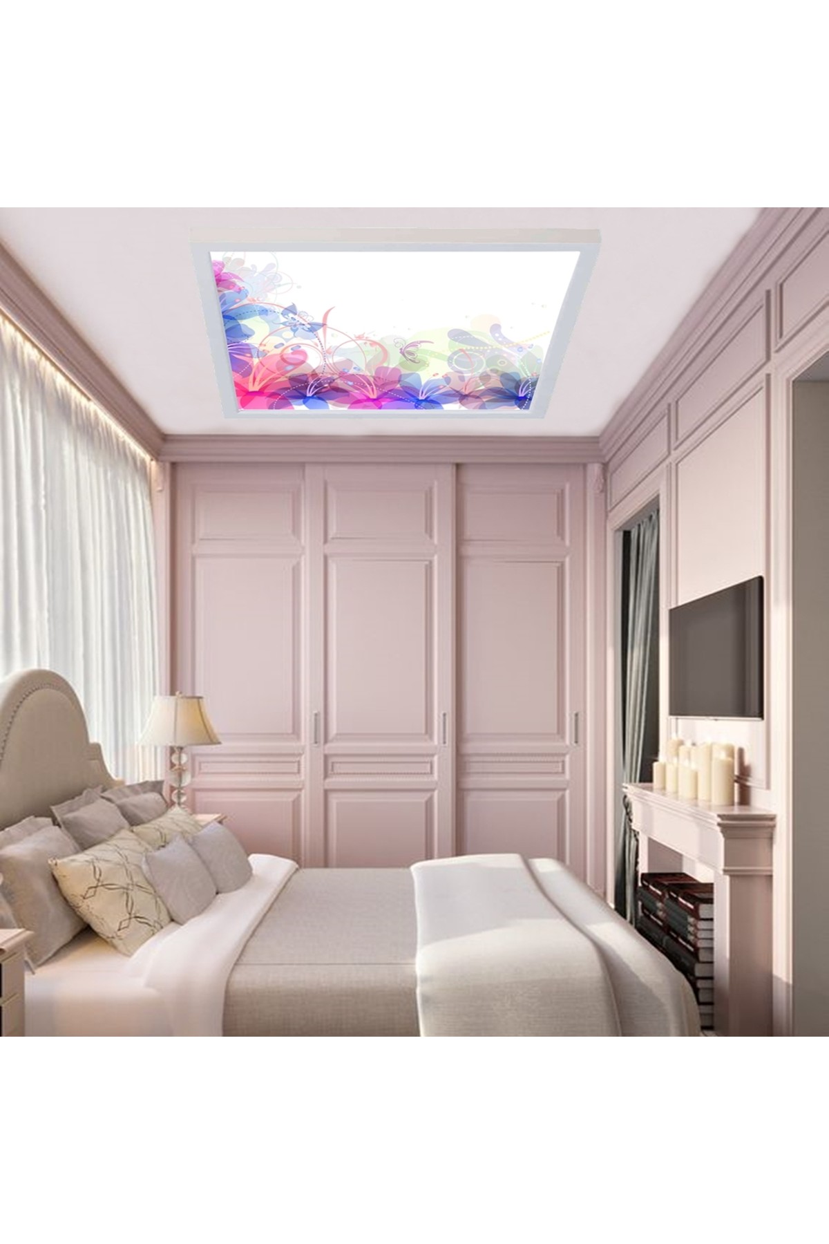Mavi Rüya, 60cmx60cm, 54 watt,led,en şık genç odası avize modelleri, mavi rüya genç odası lamba