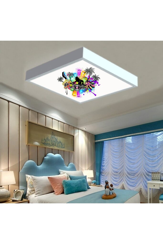 DJ 60x60 Çocuk odası avize modelleri, 54wat led, tavana model avize, çocuklar için DJ avize