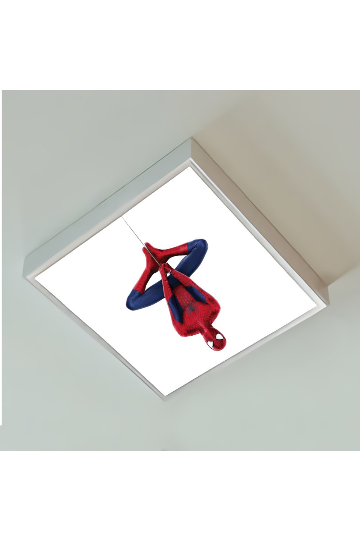 Spider-Man 60x60 Çocuk odası avize modelleri, 54wat led, tavana model avize, çocuklar için Spider-Man yarasa avize - Görsel 3