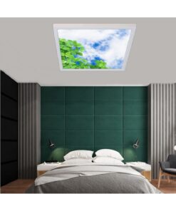 Yeşil Mucize Gökyüzü Desenli Yatak Odası Avize, 60x60-54w, ebeveyn odası aydınlatma, yatak odası avize modelleri,yatak odası Ferah avize