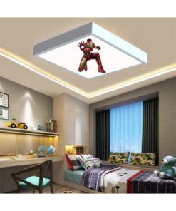 Iron Man 2 60x60 Çocuk odası avize modelleri, 54wat led, tavana model avize, çocuklar için Iron Man 2 avize
