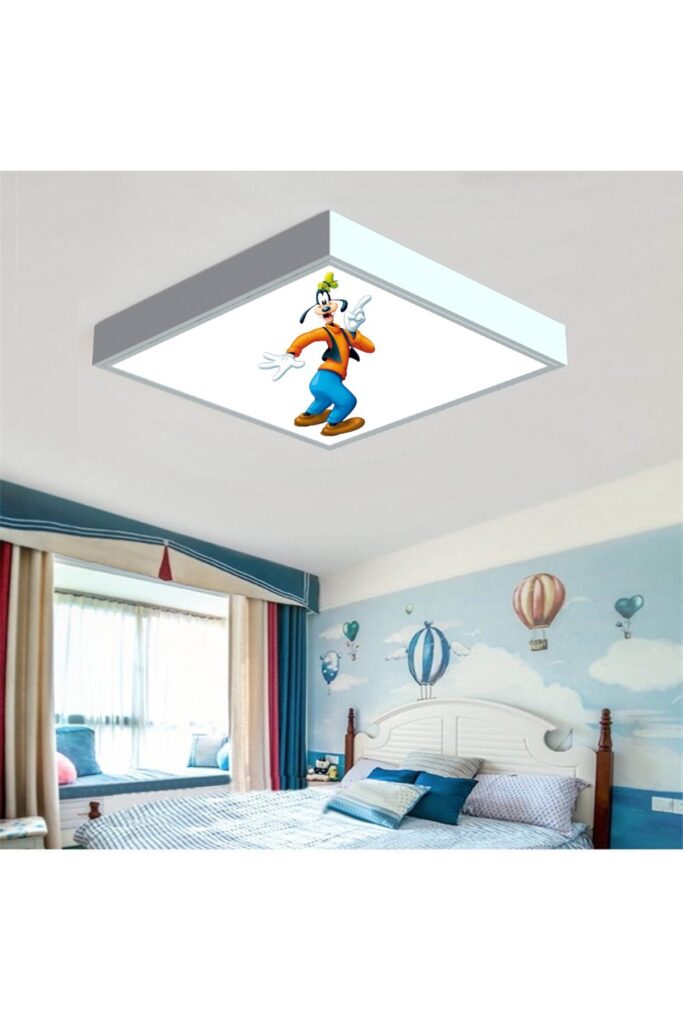 Goofy 60x60 Çocuk odası avize modelleri, 54wat led, tavana model avize, çocuklar için Goofy avize