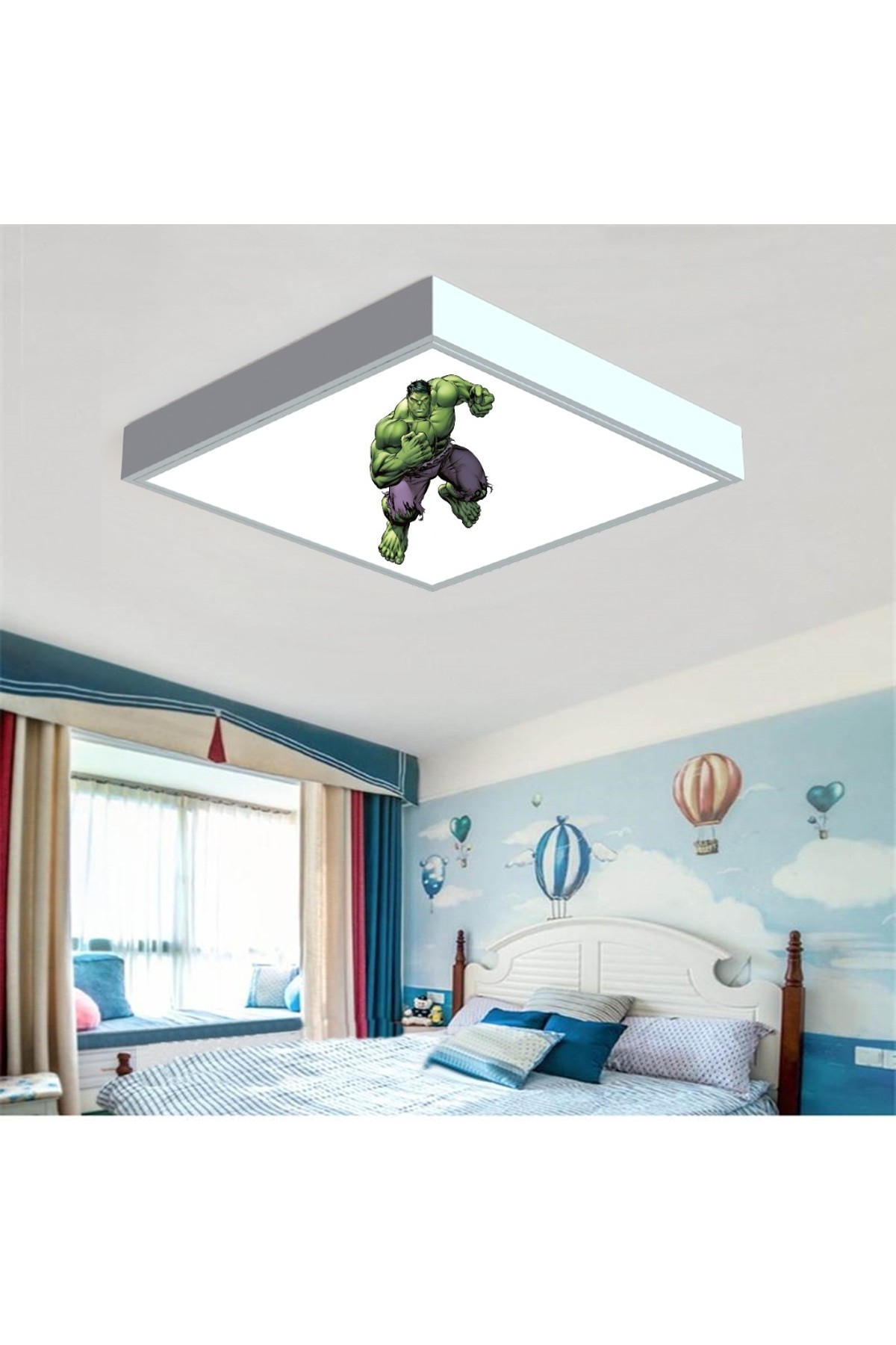 Hulk 60x60 Çocuk odası avize modelleri, 54wat led, tavana model avize, çocuklar için Hulk avize - Görsel 3