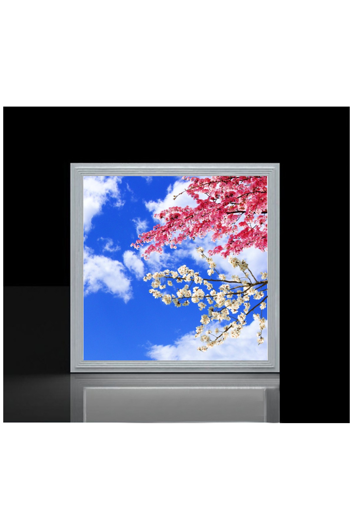Pembe Ağaçlı Gökyüzü Desenli Yatak Odası Avize, 60x60-54w, ebeveyn odası aydınlatma, yatak odası avize modelleri,yatak odası Ferah avize - Görsel 4
