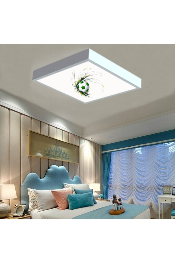 Yeşil Top 60x60 Çocuk odası avize modelleri, 54wat led, tavana model avize, çocuklar için Yeşil Top avize