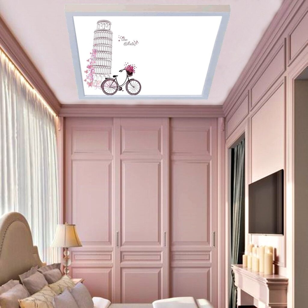 Pisa Kulesi, 60cmx60cm, 54 watt,led,en şık genç odası avize modelleri, pisa kulesi genç odası lamba