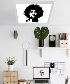 Jimi Hendrix, 60cmx60cm, 54 watt,led,en şık genç odası avize modelleri, jimi hendrix genç odası lamba