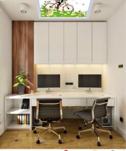 Alternative view of Çiçekli Kız Desenli 60x60 Çocuk odası avize modelleri, 54wat led, tavana model avize,çocuklar için çiçekli kız desenli kare avize