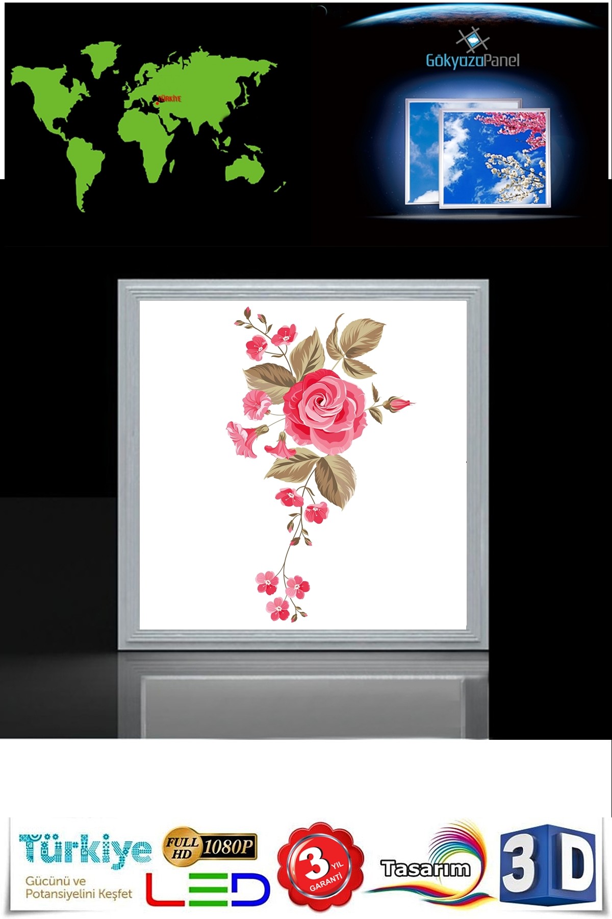 Kırmızı Saçak, 60cmx60cm, 54 watt,led,en şık genç odası avize modelleri, kırmızı saçak genç odası lamba - Görsel 4