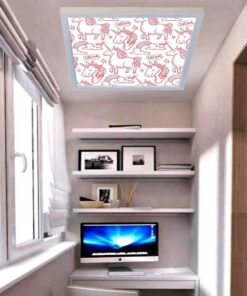 Unicornlar 60x60 Çocuk odası avize modelleri, 54wat led, tavana model avize,çocuklar için unicornlar kare avize