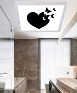 Black White Kelebek Desenli Banyo Avize, 60x60-54w, Banyo aydınlatma, yatak odası avize modelleri, wc Ferah avize