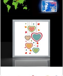 60x60 Kalpli Balonlar Kız Çocuk odası avize modelleri, 54wat led, tavana model avize,çocuklar için kalpli balonlar avize