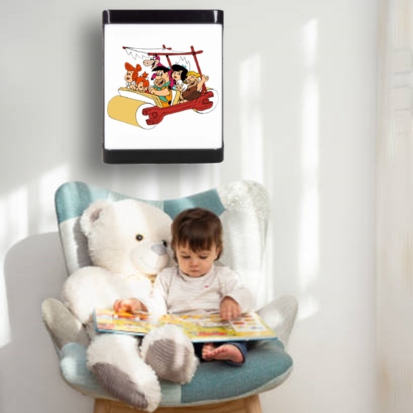 Taş Devri Araba LED APLİK, Çocuk Odası Led Aplik, 24 Watt, Baskılı Led Gece Lambası, Kids Lamp