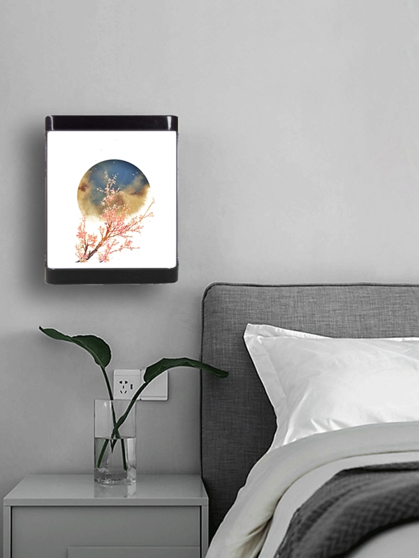 Retro Ay LED APLİK, Ev Led Aplik, 24 Watt, Baskılı Led Ev Salon, Oturma Odası, Yatak Odası