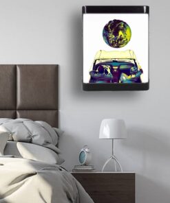 Retro Uzay LED APLİK, Ev Led Aplik, 24 Watt, Baskılı Led Ev Salon, Oturma Odası, Yatak Odası