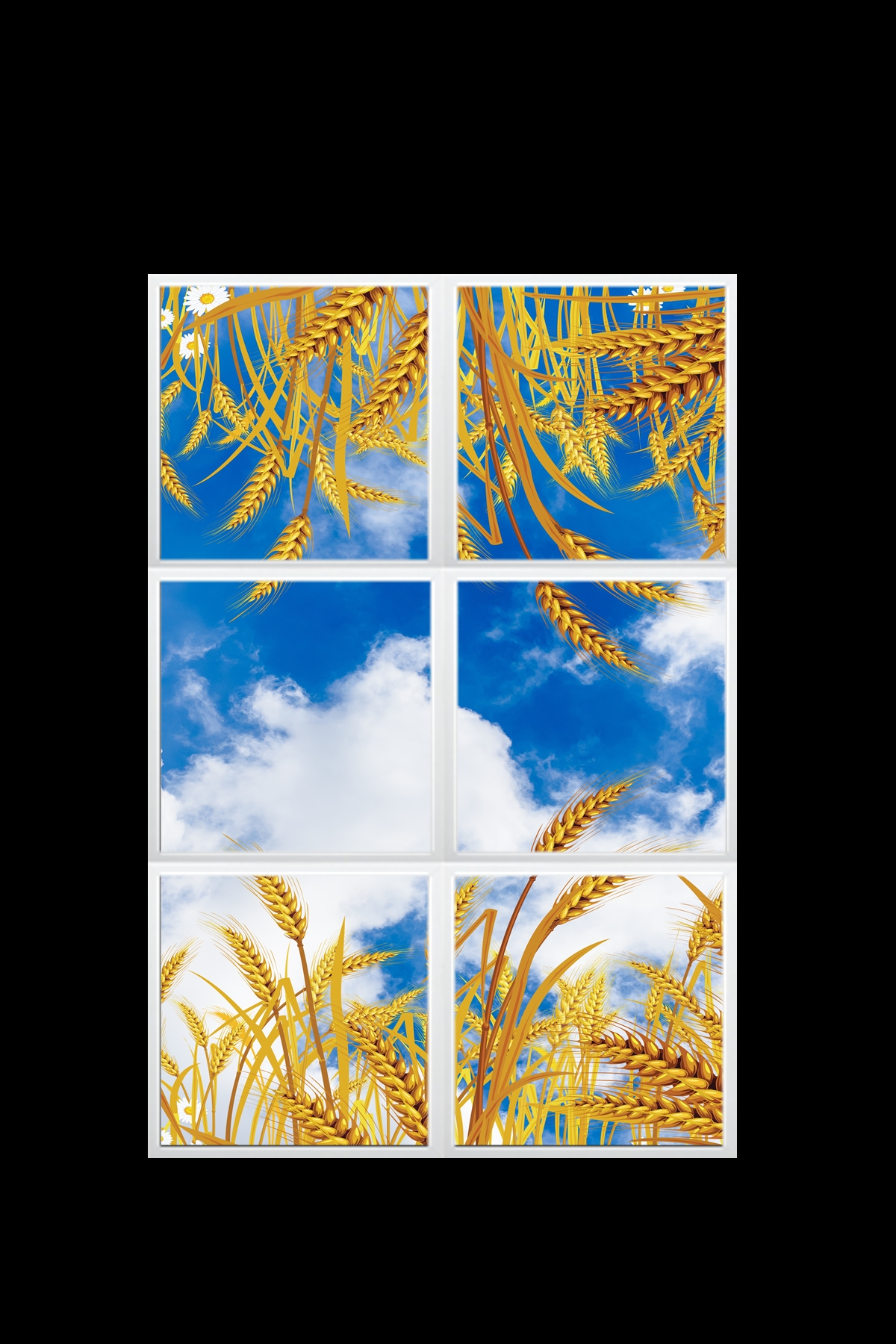 Başaklar Gökyüzü Panel 2x3-altılı-124cmx186cm-tavana Yapışık Led-54watt x 6-sıva Üstü-kolay Montaj-Fırın-Pasthane tavan avize - Görsel 3