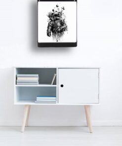 Black White Astronot LED APLİK, Çocuk Odası Led Aplik, 24 Watt, Baskılı Led Gece Lambası, Kids Lamp