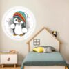 Sevimli Penguen  Aplik-Led Aplik-25watt-30cm ÇAP,çocuk odası aplik, aplik modelleri,trendyol aplik