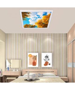 Sonbahar Gökyüzü Desenli Yatak Odası Avize, 60x60-54w, ebeveyn odası aydınlatma, yatak odası avize modelleri,yatak odası Ferah avize