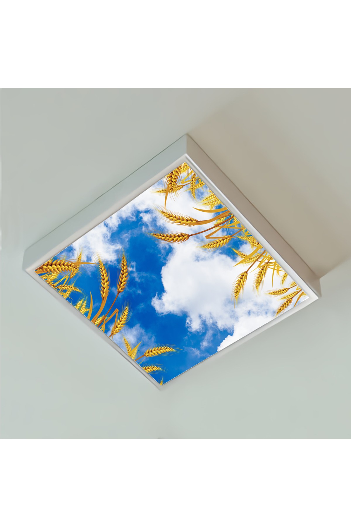 Başaklı Gökyüzü, 60cmx60cm, 54 watt,led,en şık oturma odası avize modelleri, başaklı gökyüzü desenli oturma odası lamba - Görsel 2