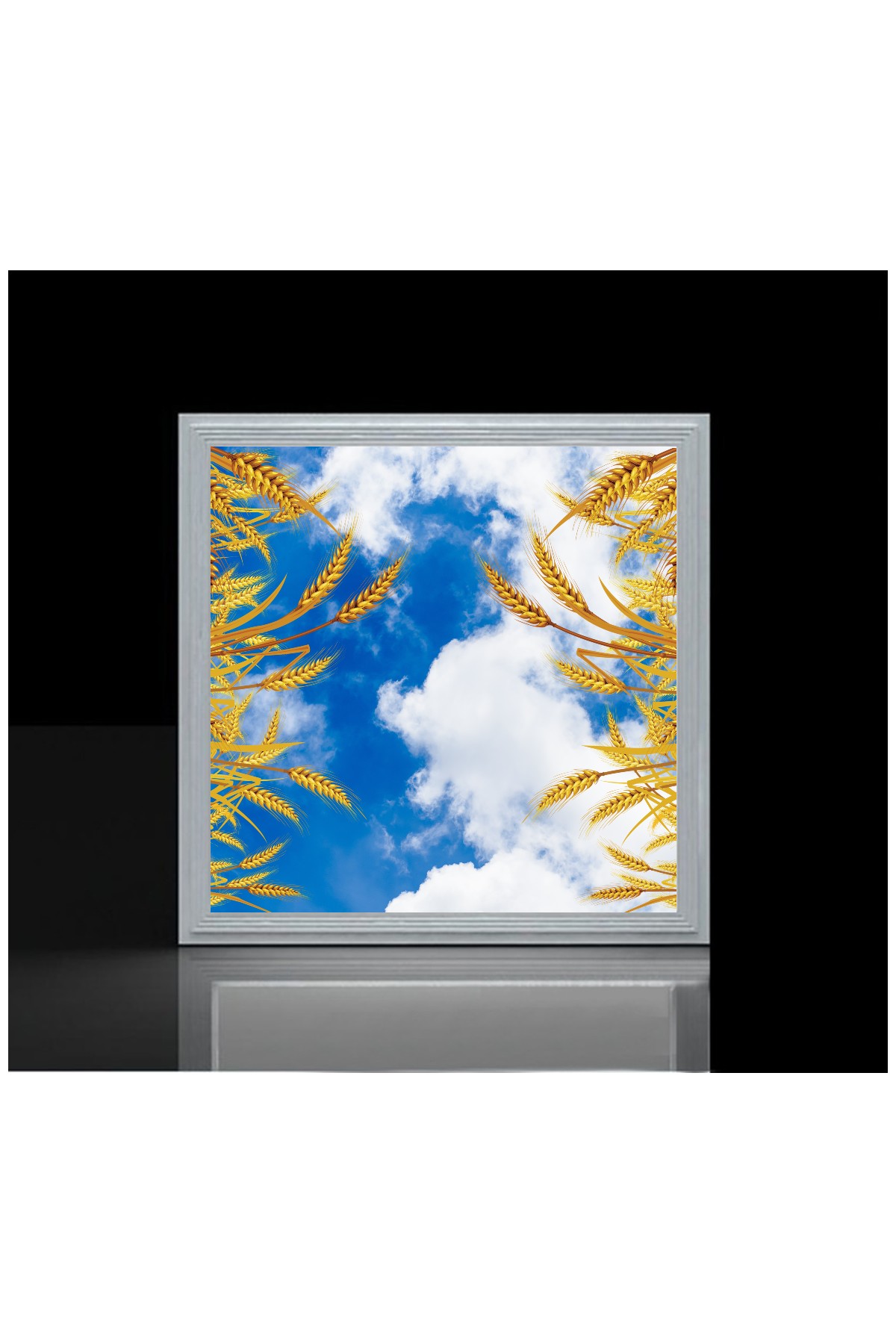 Başaklı Gökyüzü, 60cmx60cm, 54 watt,led,en şık oturma odası avize modelleri, başaklı gökyüzü desenli oturma odası lamba - Görsel 3