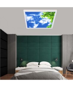 Yeşil Gökyüzü Desenli Yatak Odası Avize, 60x60-54w, ebeveyn odası aydınlatma, yatak odası avize modelleri,yatak odası Ferah avize